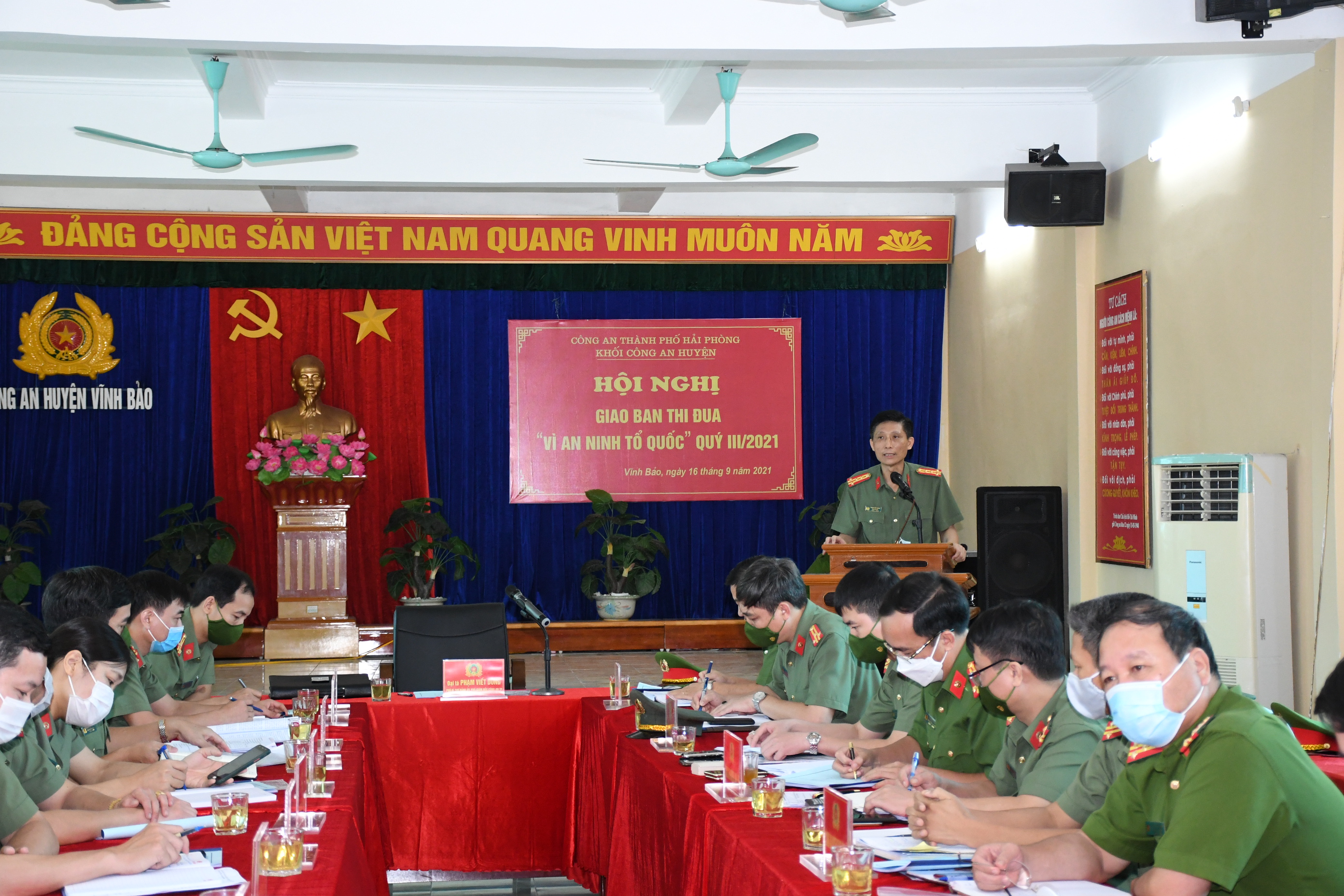 Khối Công an huyện tổ chức giao ban phong trào thi đua “Vì An ninh Tổ quốc” quý 3